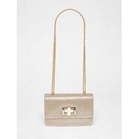 Quiz Women's Gold Diamante Crossbody Bag
