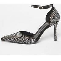 Quiz Women's Black Diamante Pointed Toe Heels | Size: 7