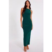 Quiz Women's Green Gold Buckle Midaxi Dress | Size: 8