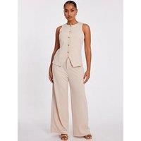 Quiz Petite Stone Wide Leg Trousers