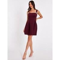 Quiz Women's Burgundy A-Line Mini Dress | Size: 8