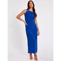 Quiz Women's Royal Asymmetric Midaxi Dress | Size: 10