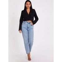 Quiz Women's Black Diamante Cropped Blazer | Size: 8
