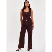 Quiz Women's Brown Tapered Trousers | Size: 12