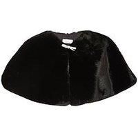 Quiz Women's Black Bow Detail Faux Fur Wrap