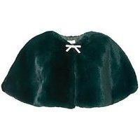 Quiz Women's Green Bow Detail Faux Fur Wrap