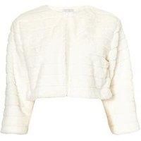 Quiz Women's White Faux Fur Cropped Cover Up | Size: Small