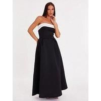 Quiz Women's Black Strapless A-Line Maxi Dress | Size: 14