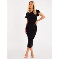 Quiz Women's Black Cap Sleeve Midi Dress | Size: 14