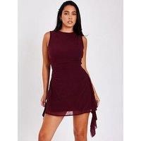 Quiz Women's Wine Frill Mini Dress | Size: 12