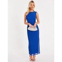 Quiz Women's Royal Cowl Back Midaxi Dress | Size: 12