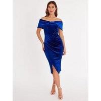 Quiz Women's Royal Velvet Bardot Midi Dress | Size: 20
