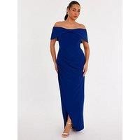 Quiz Women's Royal Bardot Maxi Dress | Size: 8