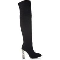Moda In Pelle Women's Zamaria Black Block Heeled Over Knee Boots