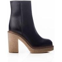 Moda In Pelle Womens Shoon Casero Leather Block Heeled Ankle Boots