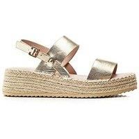 Moda in Pelle Women/'s Nashay Gold Porvair Flatform Wedge Heeled Sandals 7