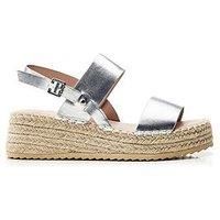 Moda In Pelle Women's Nashay Faux Leather Wedge Heeled Flatform Sandals