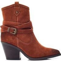 Moda In Pelle Women's Malatrex Suede Western Style Cuban Heeled Ankle Boots