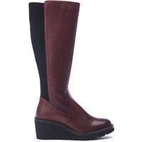 Moda In Pelle Women's Harpette Leather Wedge Heeled Knee High Boots