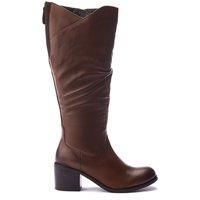 Moda In Pelle Women's Soleene Leather Over the Knee Block Heeled Boots