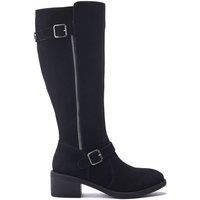 Moda In Pelle Women's Senlis Black Suede Knee High Block Heeled Boots