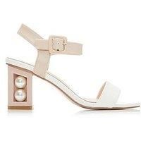Moda In Pelle Sandypearl Heel Detail Sandals - White/Nude