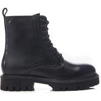Moda In Pelle Women's Presses Black Leather Ankle Boots