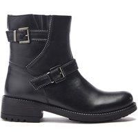 Moda in Pelle Women/'s Oui Black Leather Mid Calf Ankle Boots 6