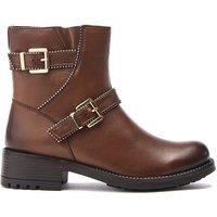 Moda in Pelle Women/'s Oui Tan Leather Mid Calf Ankle Boots 3