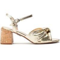 Moda in Pelle Women/'s Mokara Gold Leather Block Heeled Sandals 3