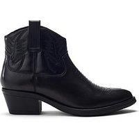 Moda In Pelle Bracknell Leather Western Boots - Black