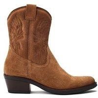 Moda In Pelle Bletchley Suede Western Boots - Tan