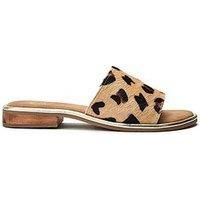 Moda in Pelle Women/'s Jarro Leopard /'Pony Hair/' Flats Slider Sandals 6