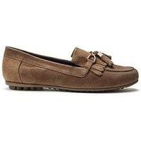 Moda In Pelle Women's 'Essana' Suede Loafers in Beige | Size: 5