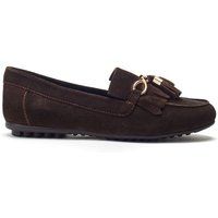 Moda In Pelle Women's 'Essana' Suede Loafers in Brown | Size: 6