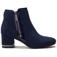 Moda In Pelle Pajor Heeled Ankle Boot - Navy