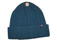 FAT FACE  Rib Knit Wool Blend Beanie Hat   Teal Blue