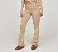 Glamorous Womens Knitted Flare Pant - Beige - Size S