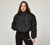 Glamorous Girls Crop Hooded Puffer Jacket - Black - Size XL/G