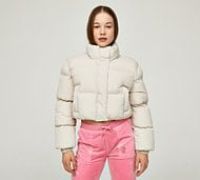 Glamorous Girls Crop Puffer Jacket - Cream - Size M/G