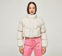 Glamorous Girls Crop Puffer Jacket - Cream - Size XL/G