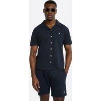 Nautica Mens Shortsleeve Shirt Dundo Shirt Dark Navy