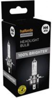 Halfords Advanced +100% Brighter H4 472 Headlight Bulb