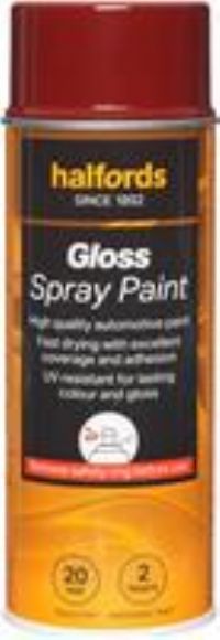 Halfords S4-070 Red Gloss Car Spray Paint - 400Ml