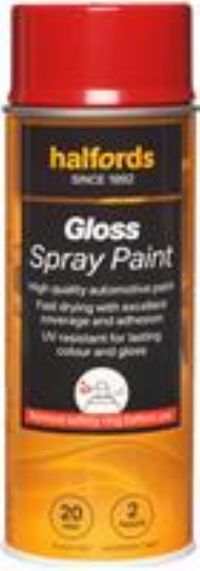 Halfords S4-130 Red Gloss Car Spray Paint - 400Ml