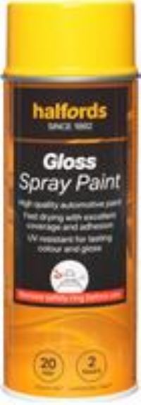 Halfords S5-110 Yellow Gloss Car Spray Paint - 400Ml