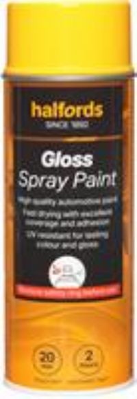 Halfords S5-120 Yellow Gloss Car Spray Paint - 400Ml