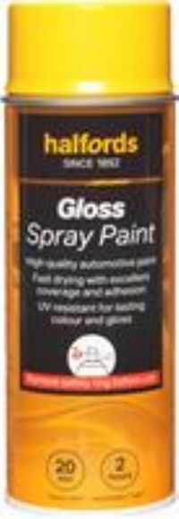 Halfords S5-130 Yellow Gloss Car Spray Paint - 400Ml