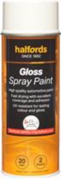 Halfords S0-180 White Gloss Car Spray Paint - 400Ml