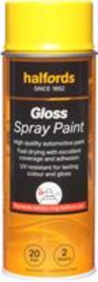 Halfords S5-140 Yellow Gloss Car Spray Paint - 400Ml